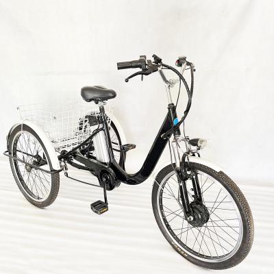 China Cargo China Manufacturer Black Aluminum Alloy Adult Electric Tricycle For Adults for sale