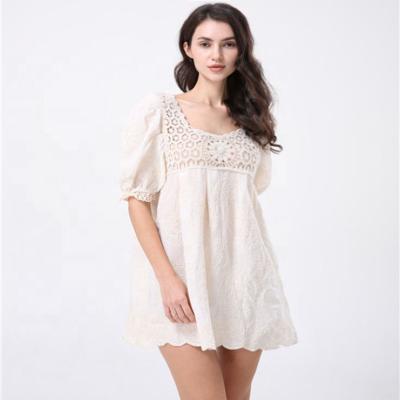 China New Anti-static Crochet Conceal New Arrival Casual Crochet Dress Summer Crochet Sweater Knitting Dress And Embroidered Dress for sale