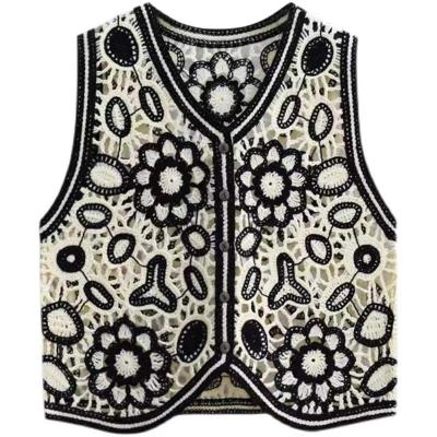 China QUICK DRY Crochet Knitting Knitting Crochet Embroidery Sweater Tops Sweater Cardigan Crochet Apparel Mesh Hollow Out Customized for sale