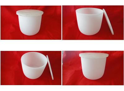 China Fused white quartz crucible OEM with lid for sale