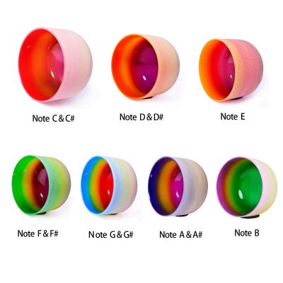 China High purity 99.9% Incredibly Resonant Manufacturer Direct Rainbow Quartz Singing Bowl Set for sale