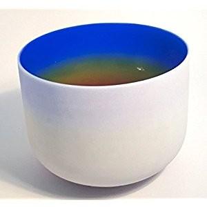 China Rainbow Color Note F Heart Chakra Frosted Quartz Crystal Singing Bowl 8