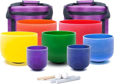 China Frosted Color Quartz  Singing Bowls for Sound Healing factory sell directly for sale