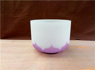 China Long Lasting Sound Purple Chakra Lotus  Quartz Crystal Singing Bowls 8 inch  B 440HZ  Factory Sell Directly for sale