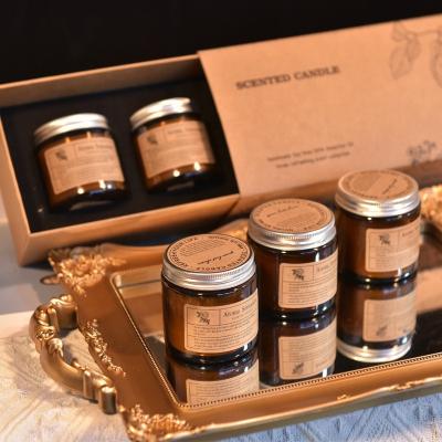 China Customization Scented Wholesale Jar Canned Soy Scented Candles Gifts Set Scented Candle Private Label Luxury Gift Box Set for sale