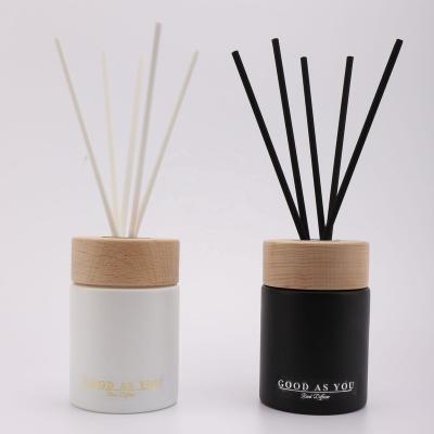 China Amazon Perfume Diffuser Glass Bottle Hotel Black Tubular Home Aromatherapy Custom Scented Air Freshener Tubular Bottle With Cap for sale