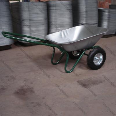 China Good Quality WB6211 Metal Wheelbarrow Wholesale Price With 0.6mm Galvanized Tray for sale