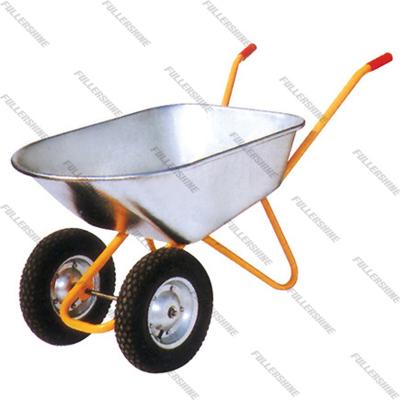 China Factory price metal two wheel wheelbarrow WB6610 with galvanized tray 4.00-8 wheel for sale