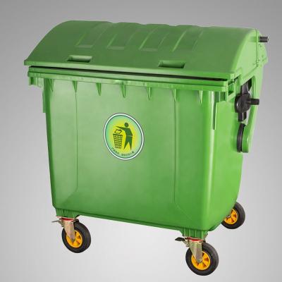 China Sustainable Movable Four Wheel Garbage Container 1200L for sale