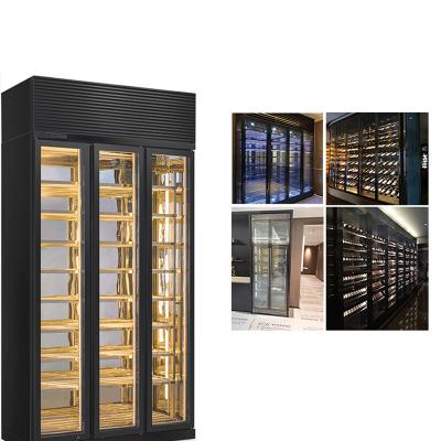 China High End Single-Temperature Wine and Beverage Fridges Wholesale Wine Coolers Customized LED Lighting Wine Cooler Cabinet for sale