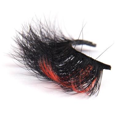 China Crisscross 25mm black cotton strip colored multicolor pink and black lashes accent mink lashes for sale