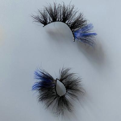 China Deep 2021 New Fashionable High End Blue Two Tone Lashes Strips With Color for sale