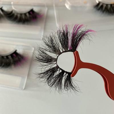 China 25-30 Times Hot Popular Super Bonder 25mm Eyelash With Color Mink Eyelashes Seller Custom for sale