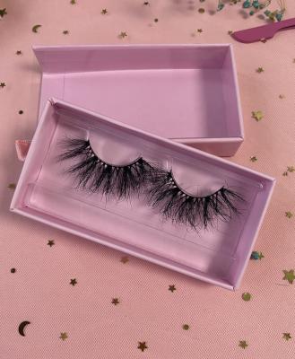 China Wholesale custom thick 25mm real false eyelashes fluffy private label mink eyelash packaging box sellers for sale