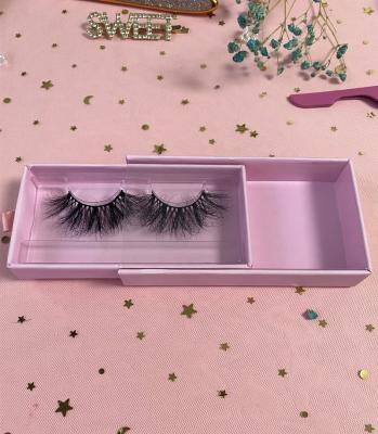 China 2021 Deep New Eyelash Packaging Box Pink Sliding Custom Glitter Eyelash Packaging Box Wholesale for sale