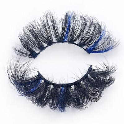 China Wholesale Best Quality Natural Fake Silk Russian Silk Super Fluffy Mink Eye Lashes Manufacturer Color 25mm Synthetic 3D False Eyelash Volume for sale