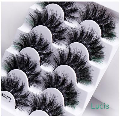 China Luxury 5pairs Luxury Private Label 5D Mink False Cotton Band Eyelashes 3D Beauty Eyelash Extensions Fluffy Color Set Faux Mink Lashes for sale