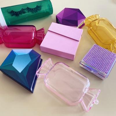 China Pink Soft Cute Candy Stripe Mink Eye Lashes Pill Bottle Eyelash Packaging Tube Package Cases for sale