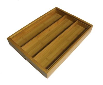 China High Quality Bamboo Cutlery Holder Drawer Organizer Drawer Kitchen Cutlery Holder Bamboo Organizer for sale