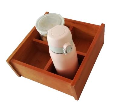 China 4 Slot Desktop Sustainable Bamboo Desk Organizer for sale