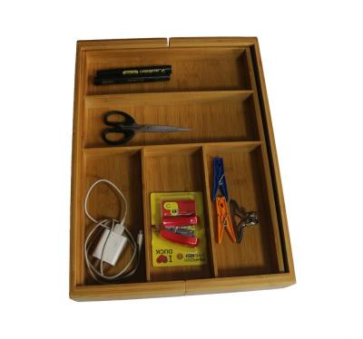 China High Quality Viable Expanding Organizer Bamboo Cutlery Drawer Holder for sale