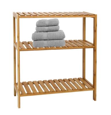 China Sustainable Modern Bamboo Bathroom Storage Shelf With 3 Tiers for sale