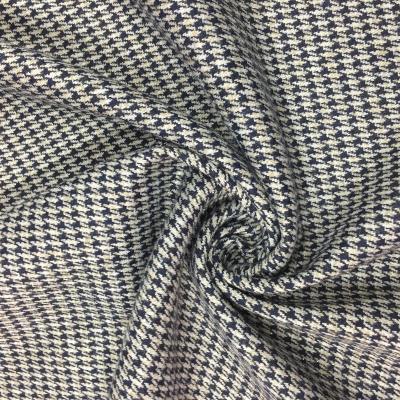 China Wholesale Jacquard Knitting Fabric Houndstooth Plaid Double Knit Check Fabric For Coat Dress for sale