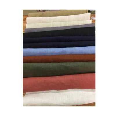 China 608010 high quality garment making custom fabrics eco-friendly multi-color pure linen fabrics for sale