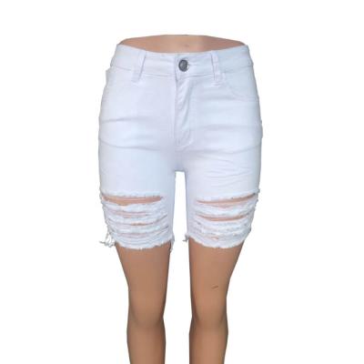 China QUICK DRY superior fashion high waist ripped hot distressed summer jeans shorts for women for sale