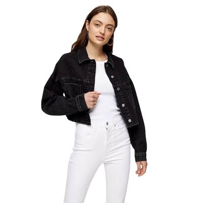 China Breathable American Cotton Long Sleeve Jackette 100% Jean Denim Jaket Women Black Classic Blazers for sale