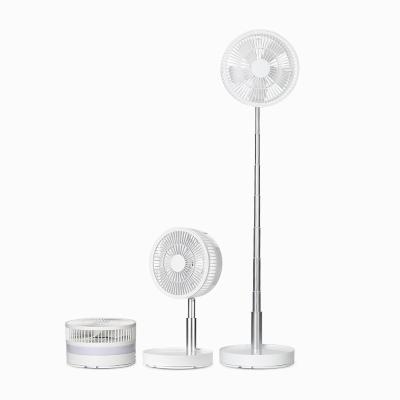 China Foldable Telescopic USB Pedestal Desk Fan Camping Water Mist Fan Living Room Floor Fan Rechargeable Portable Standing Fan Storage for sale