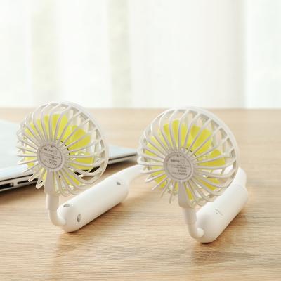 China 2 in 1 Portable Mini Personal Wearable Hanging Neck Fan USB Charged Fan Air Cooling Desktop Air Cooling OEM Cheap Handless Fan for Outdoor Sport for sale