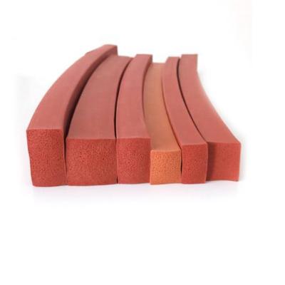 China Durable Hot Seal Extruded Silicone Foam Sponge Sponge Door Trim High Temperature Resistant Rubber Square Rubber Sealing Strip for sale