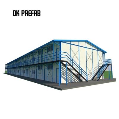 China Residences / Office / Dormitory / Homes / School China Rig Camp Double Floors Prefab Worker Prefab Camping for sale