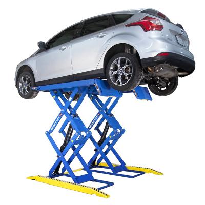 China Cheap Hydraulic Portable Mid Garage Car Auto Shop Lift Machine Rising Scissor Car Lift with 3000KG for sale