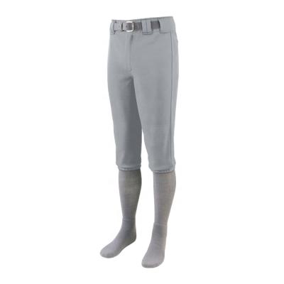 China Gray Rubber Printing Baseball Pants 100%polyester High Quality Antibacterial Custom Baseball Shorts for sale