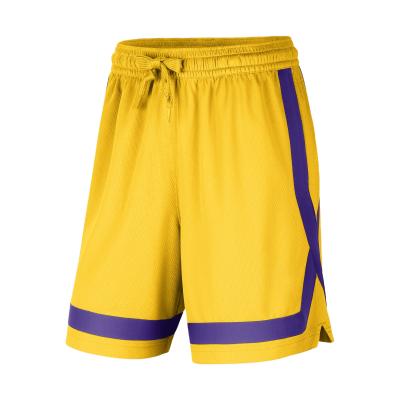 China Breathable Yellow Wholesale Custom Mens Sports Empty Basketball Shorts Basketball Uniform for sale