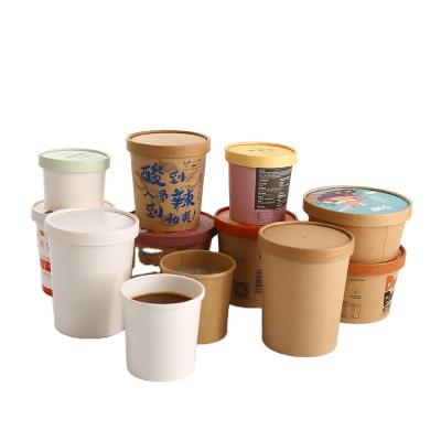 China Custom Disposable Paper Bowl Paper Container Salad Bowl Soup Cup Food Packing Box Biodegradable Eco-Friendly Catering Disposable Paper Bowl for sale