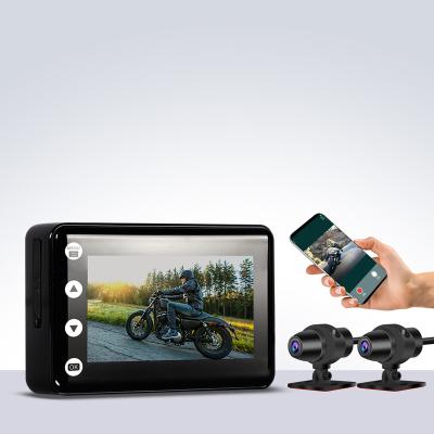 China VSYS A2F Dual 1080P WiFi Waterproof Motorcycle Action Camera Recorder Front and Waterproof Dash Cam Rearview Motorcycle GPS DVR Night Vision for sale