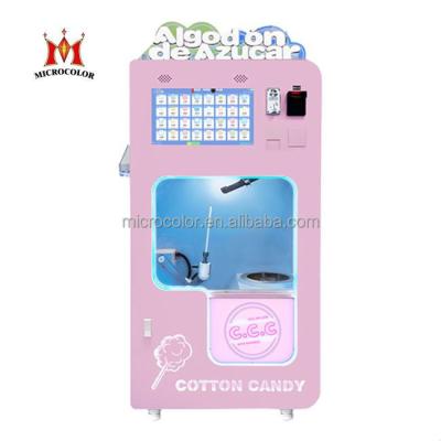 China New design cotton floss candy machine commercial automatic supplying cotton candy vending machine with factory price for sale for sale