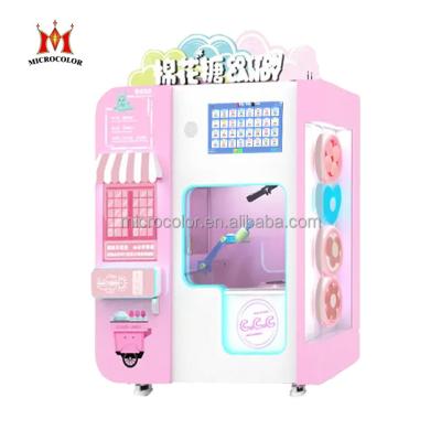 China New Custom Commercial Cotton Candy Vending Machine With Sugar Coin Operated Vending Microcolor Cotton Candy Machine for sale