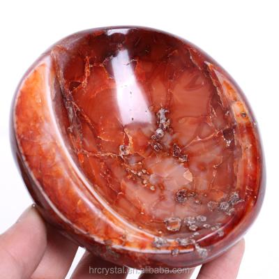 China Popular Selling China Crystal Carvings Healing Gemstone Natural Carnelian Crystal Bowl For Home Decoration for sale