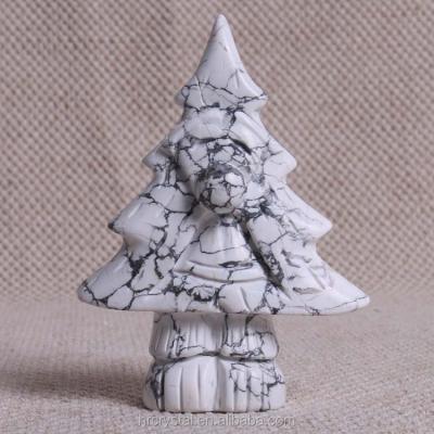 China China Wholesale Customized Crystal Carvings Handmade White Howlite Crystal Tree Man For Decoration for sale