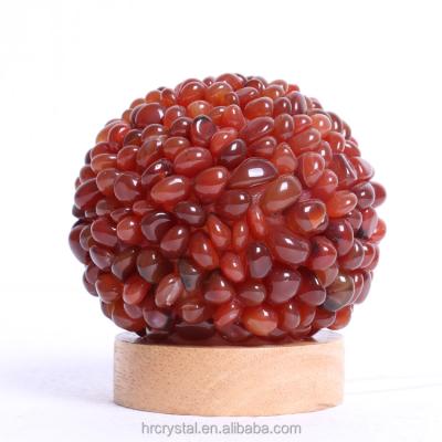 China Hot Selling Europe Natural Tumbled Red Agate Crystal Lamp Stones Lamp For Decoration for sale