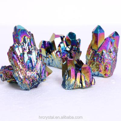 China Wholesale Aura Quartz Cluster Stone Healing Aura Rainbow Crystal Cluster For corner from Europe for sale