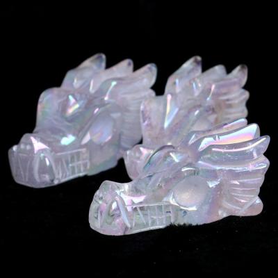 China Europe healing Crystal Stone Crafts Gemstone Skulls Angel Aura Dragon Head For Sale folk carving for sale