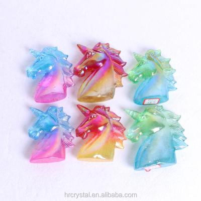 China Europe healing selling Crystal Crafts Gemstone Animal Carving Angel Aura Clear Quartz Unicorn For for sale