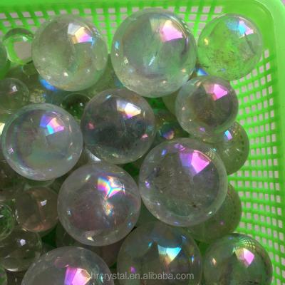 China Wholesale Titanium Coating Angel Aura Quartz Crystal Sphere Ball from Europe for Decoration for sale