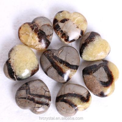 China China Crystal Carvings Healing Gemstone Septarian Handmade Wholesale Crystal Heart For Home Decoration for sale