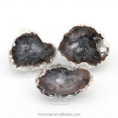 China China Factory Sale Natural Brazilian Agate Slices Polished Black Agate Specimen Slices For Sale for sale